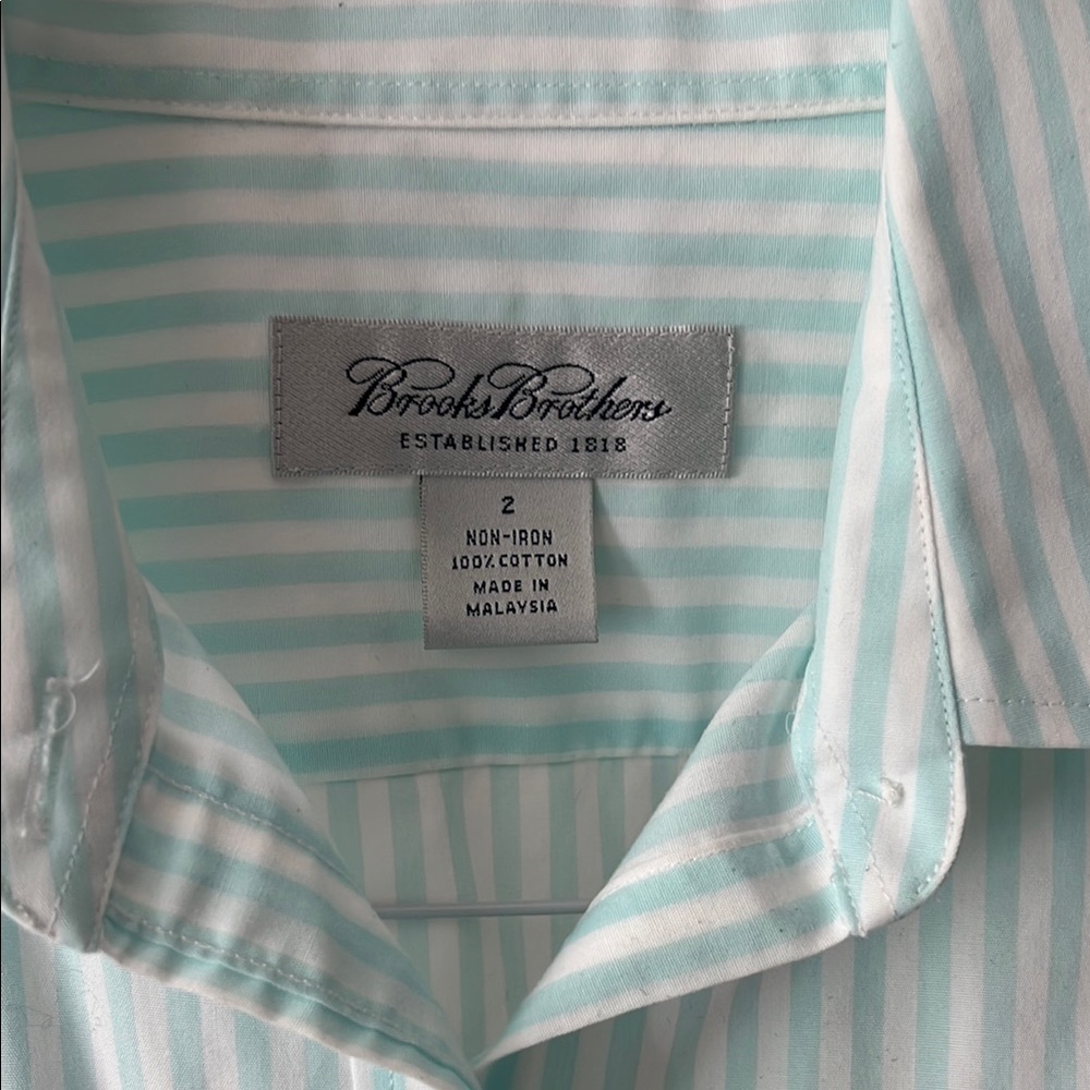 Brooks Brothers Non-Iron Striped Shirt | Size 2 | 100% Cotton - Picture 2 of 3
